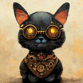 Steampunk Kitten, 01 by AM FineArtPrints