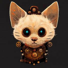 Steampunk Kitten, 03 by AM FineArtPrints
