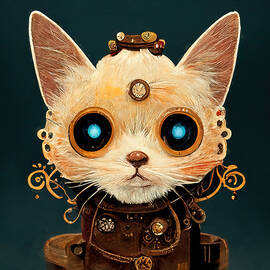 Steampunk Kitten, 04 by AM FineArtPrints
