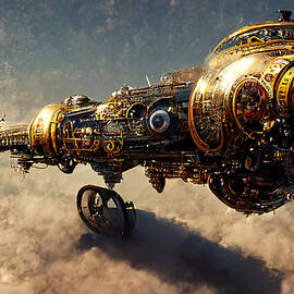 Steampunk Spaceship, 04 by AM FineArtPrints
