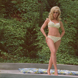 Stella Stevens Leggy Bikini Barefoot Floral Poolside Blonde Starlet by Silver Screen