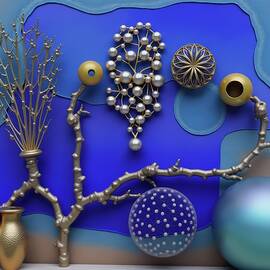 Still Life Of Stuff I Probably Should Not Have Smuggled Home From My Last Exoplanet Vacation by Eris And AI