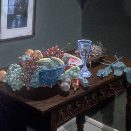 Still Life with Fruit and Glass by Fremont Thompson