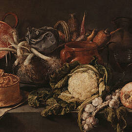 Still Life with Vegetables and Kitchen Utensils by Antonio de Pereda by Mango Art