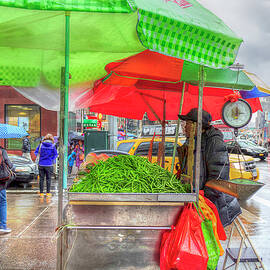 Street Vendor with Green Beans by Alison Frank