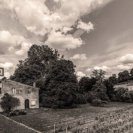 Summer in French Wine Country Saint Emilion Sepia by Georgia Clare