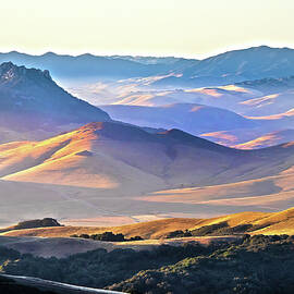 Sun Setting on California Coastal Hills by Joe Schofield