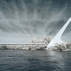 Sundial Bridge in Infrared False Color - Redding California, USA by Mike Lee