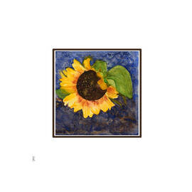Sunflower on Navy by Elizabeth Reich