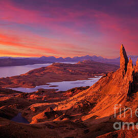 Sunrise at the Old Man of Storr, Isle of Skye, Scottish Highlands, Scotland by Neale And Judith Clark