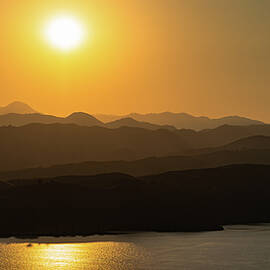 Sunset at Castaic Lake California by Tommy Farnsworth