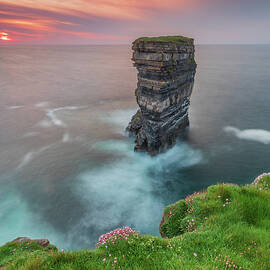 Sunset at Downpatrick Head, Co Mayo - Portrait Version by Adrian Hendroff