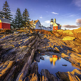 Sunset at Pemaquid Point Lighthouse by Richard DeYoung