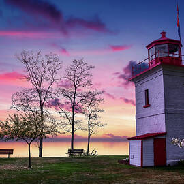 Sunset at the Historic Goderich Lighthouse by John Twynam