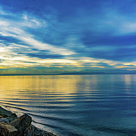 Sunset From Edmonds Washington Puget Sound by Tommy Farnsworth