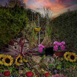 Sunset in Abbie's Garden by Alison Frank
