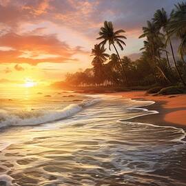 Sunset Ocean by Land of Dreams