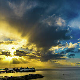 Sunset on the Edmonds Ferry Washington by Tommy Farnsworth