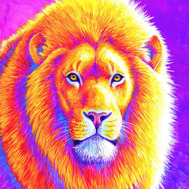 Sunset on the Savanna - African Lion by Rebecca Wang