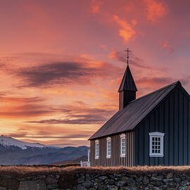 Sunset Over Budakirkja, Iceland by Adrian Hendroff