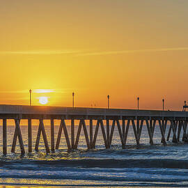 Sunset Over Ocean Pier by Oceanic SkyView