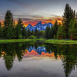 Sunset over Schwabacher Landing in Grand Teton National Park, Wyoming by Miroslav Liska