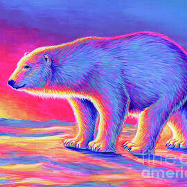 Sunset Polar Bear by Rebecca Wang