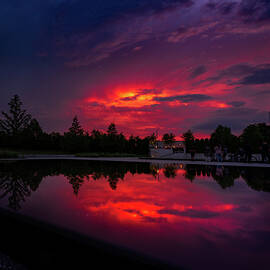 Sunset Red Reflection by DEE POTTER