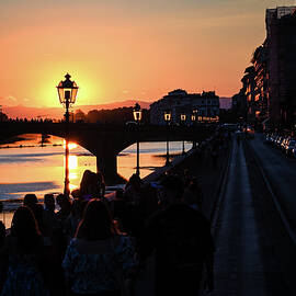 Sunset Streetlights of Florence by Steven Nelson