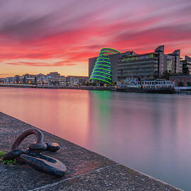 Sunset View Along The Liffey Towards Samuel Beckett Bridge, Dublin, Ireland by Adrian Hendroff