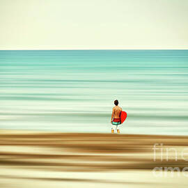Surfer at the beach by Ethera