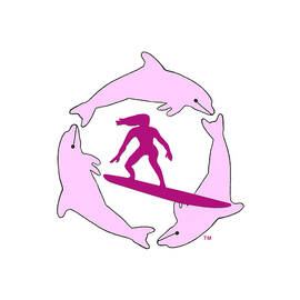 Surfer Girls Logo White by Waterdancer