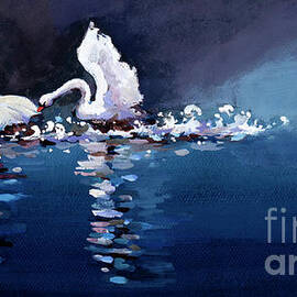 Swans Battling by Wan Weisheng