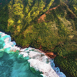 Swirling Surf - Na Pali Coast, Kauai, Hawaii by Abbie Warnock