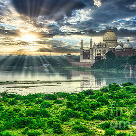 Taj Mahal From The Yamuna River - India by Stefano Senise