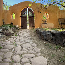 Taos Gate and Stone Path by Mary Lee Dereske