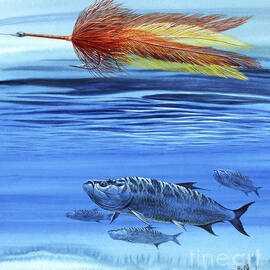 Tarpon And Apte Tarpon Fly by Don Balke