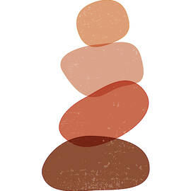 Terracotta Abstract 60 - Modern, Contemporary Art - Abstract Organic Shapes - Zen Pebbles - Brown by Studio Grafiikka
