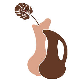 Terracotta Art - Greek Vases 05 - Modern, Minimal, Contemporary Abstract - Brown, Burnt Sienna by Studio Grafiikka