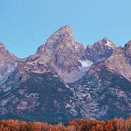 Teton Range Autumn Blue Hour Panorama by Dan Sproul
