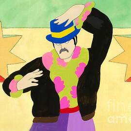 The Beatles -  An original animation cel of John Lennon from the 'Lucy In The Sky With Diamonds' by Antonios Valamontes