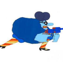 The Beatles - An original production animation cel of a Blue Meanie with Ray Gun by Antonios Valamontes