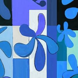 The Blues - Organic. Color Field Abstract by Sonja Kraft