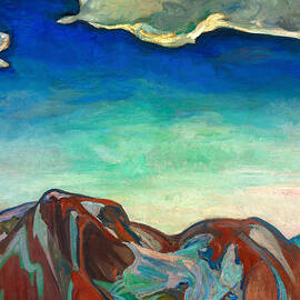 The Cloud, Red Mountain - Landscape with peaks of the Coast Mountains, British Columbia by FH Varley by Frederick Horsman F H Varley