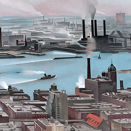 The East River from the 30th Story of Shelton Hotel by Georgia O'Keeffe by Georgia O'Keeffe