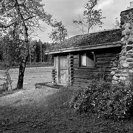 The Fishing Cabin - B W by Mary Lee Dereske