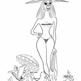 The French Bathing Suit by Al Hirschfeld