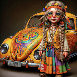 The Hippie Sprite and Her Psychedelic Steed by Bill And Linda Tiepelman