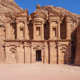 The Monastery or Ad Deir carved from the rock face above Petra by Steven Heap