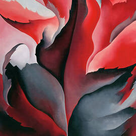 The red maple at Lake George - Abstract modernist nature painting by Georgia O'Keeffe by Georgia O'Keeffe